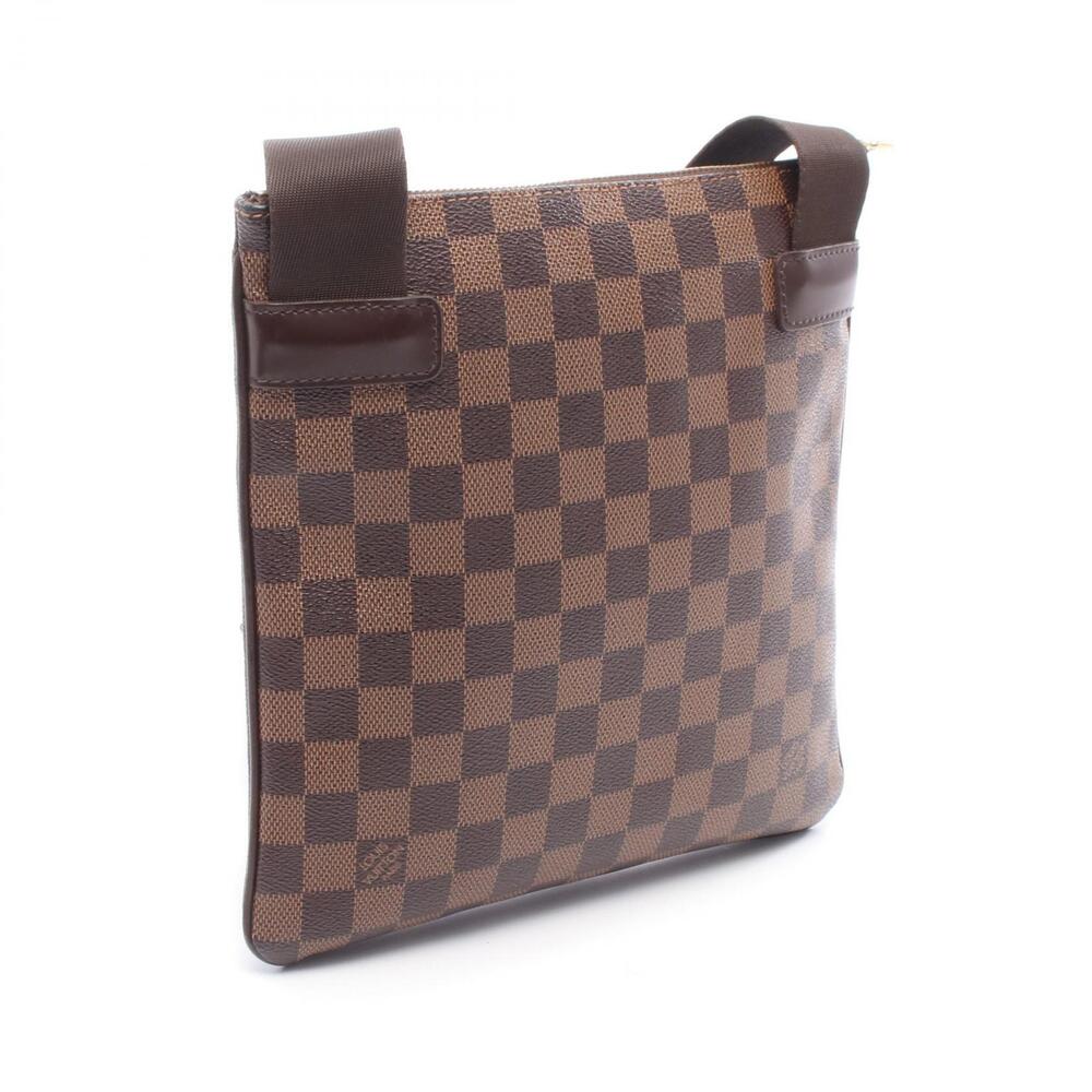 Louis Vuitton Pochette Melville Bag Brown Leather Ebene Canvas Shoulder